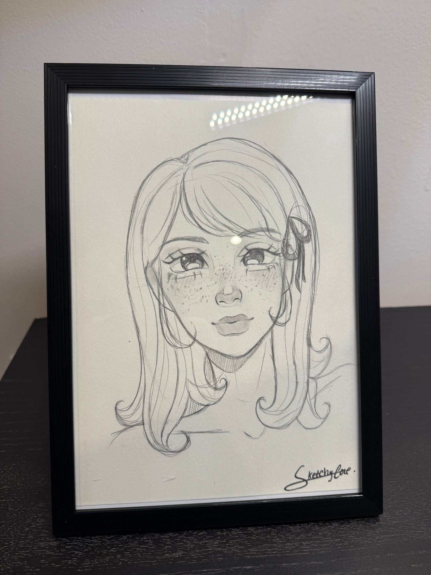 Dessin original et exemplaire unique de Sketchycore et son cadre format A4
