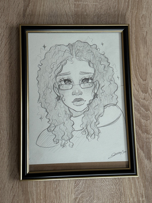 Dessin original et exemplaire unique de Sketchycore et son cadre format A4
